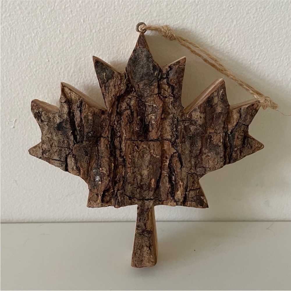Wooden Maple Leaf Ornament